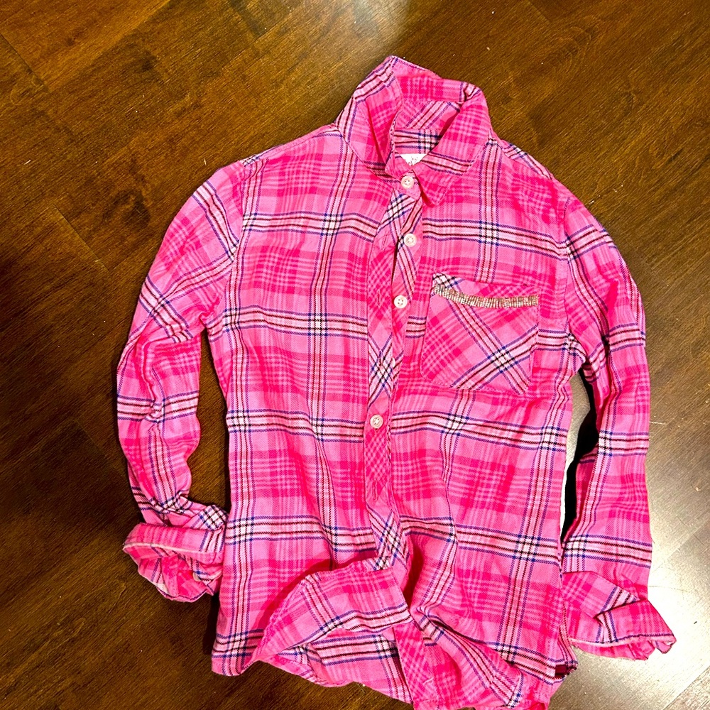 Justice flannel with sparkle size 6
